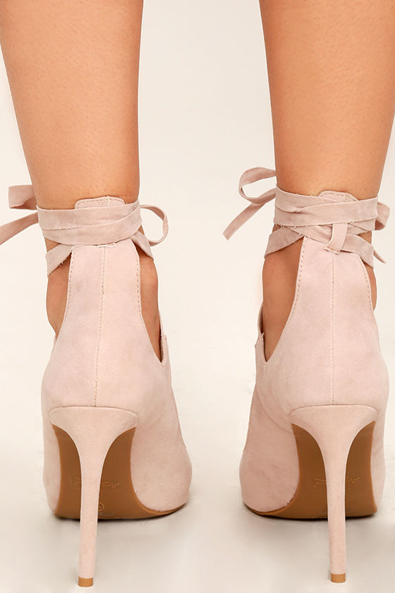 lulus alta orchid suede lace up heels