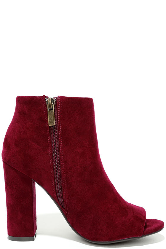 ladies burgundy booties