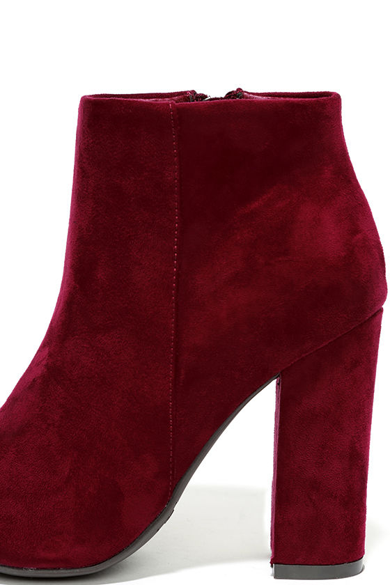 ladies burgundy booties