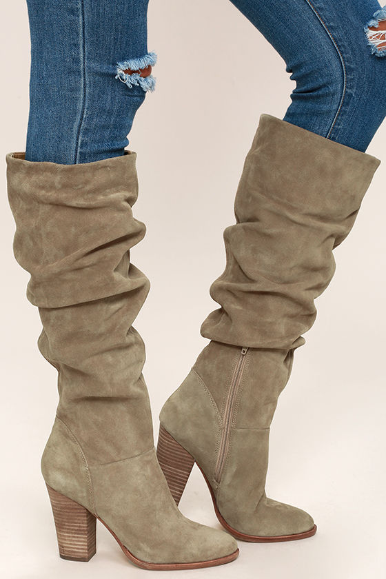 Steve Madden Nevadaaa - Suede Leather Knee High Boots - High Heel Boots