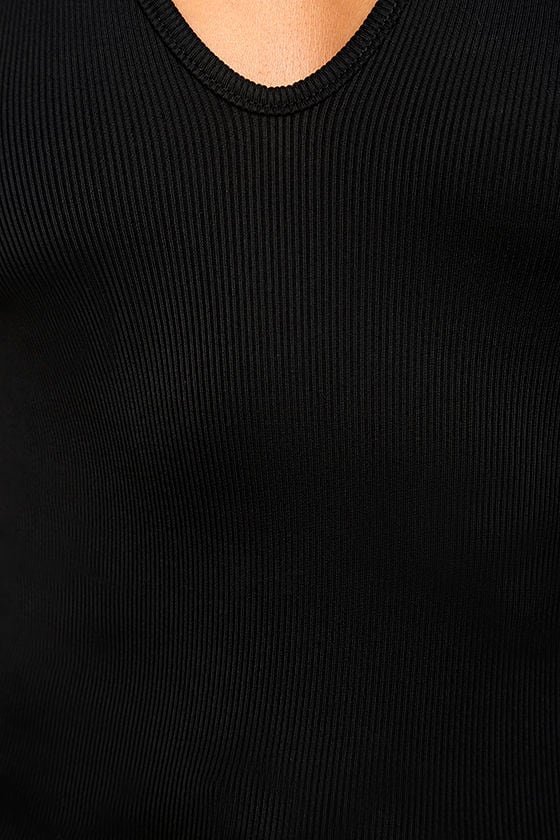 Sexy Black Top - Long Sleeve Top - Cutout Top - Mock Neck Top - $38.00