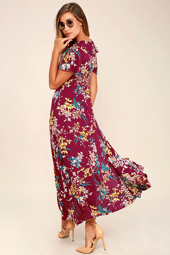 Somedays Lovin' Supremes - Floral Print Dress - Maxi Dress - Lace-Up Dress