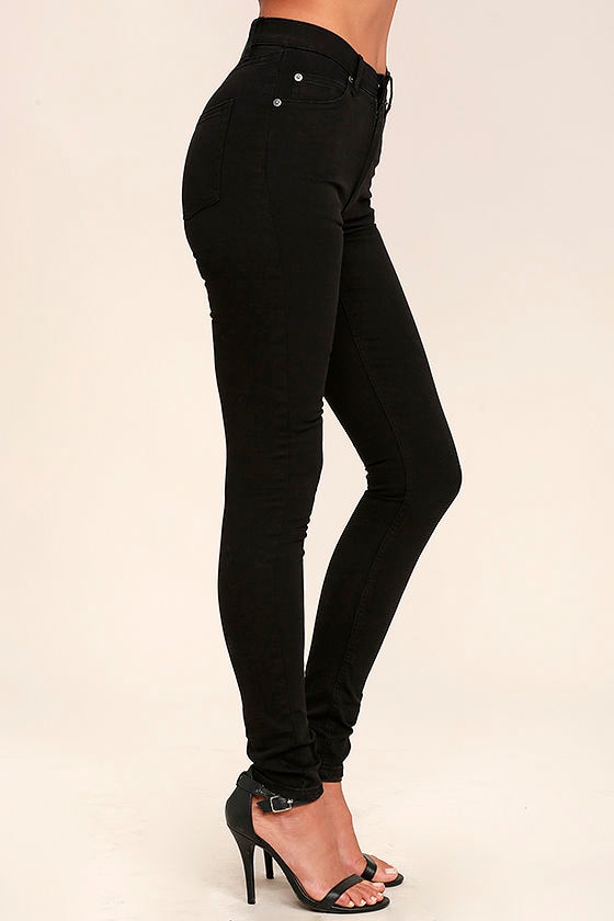 Cheap Monday Second Skin - Black Jeans - High-Waisted Jeans - Skinny ...