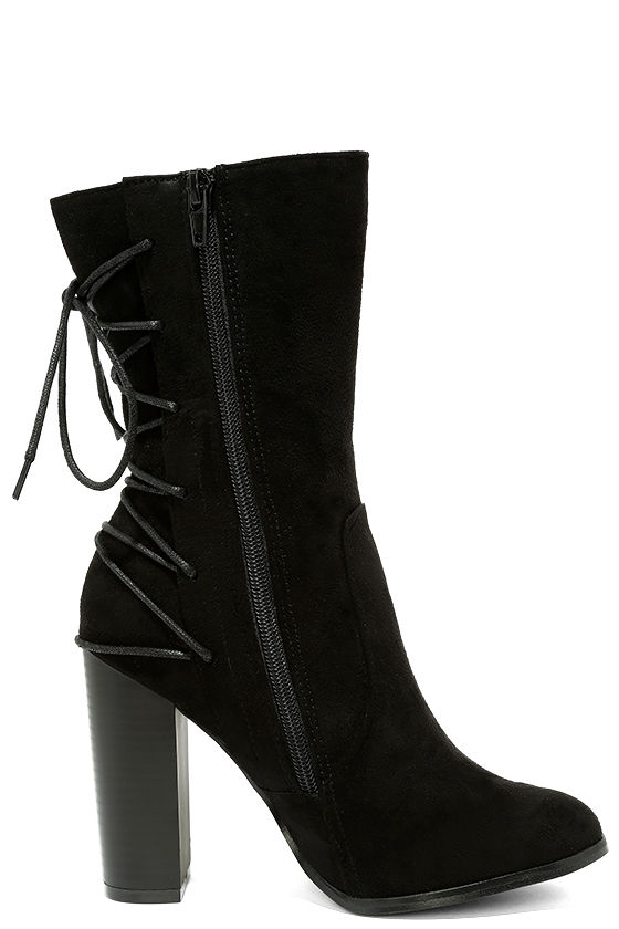 suede boots high heel