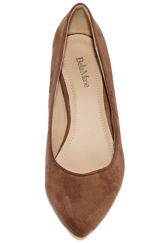 taupe wedge pump