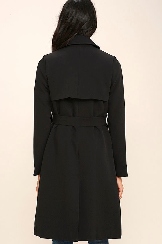Trench Coat Léger Express Femme - Taille M Noir Avec Ceinture - Occasion Très Bon état