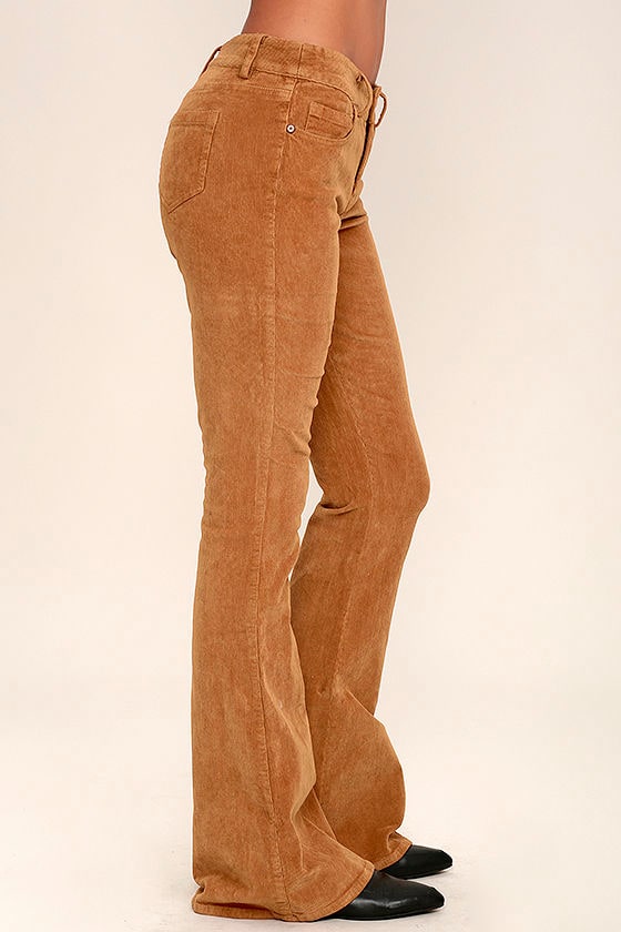 brown corduroy flare pants