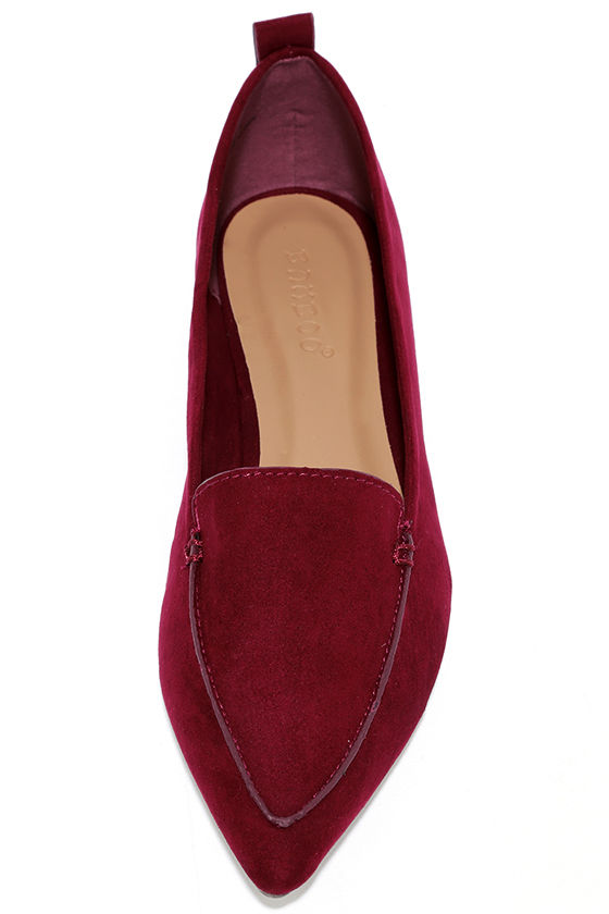 suede pointed loafers