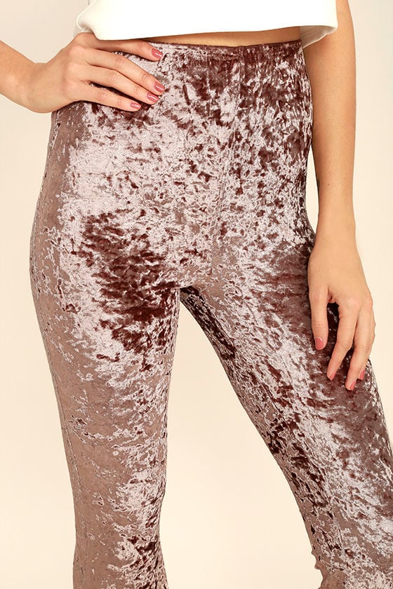 green velvet flare pants