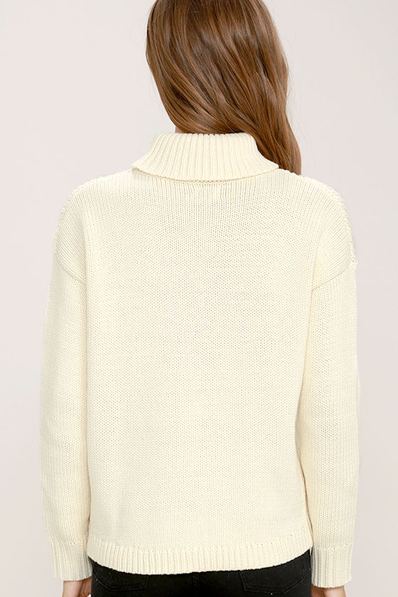 Rhythm Snowflake Cream Sweater Knit Sweater Turtleneck Sweater
