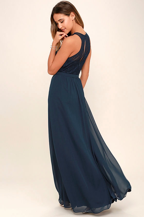 Bariano Caludia Dress - Lace Dress - Navy Blue Dress - Maxi Dress - $220.00