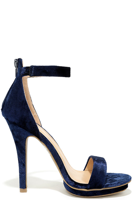 navy lace high heels
