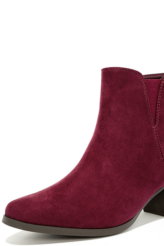 ladies burgundy booties