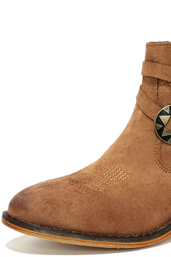 camel colored ankle booties