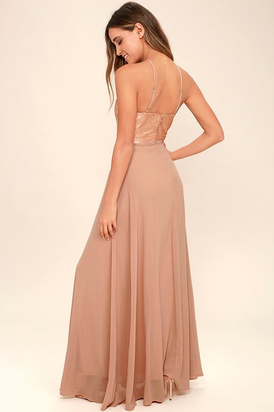 matt gold gown