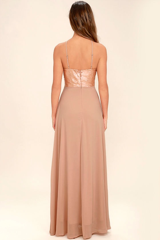 matt gold gown