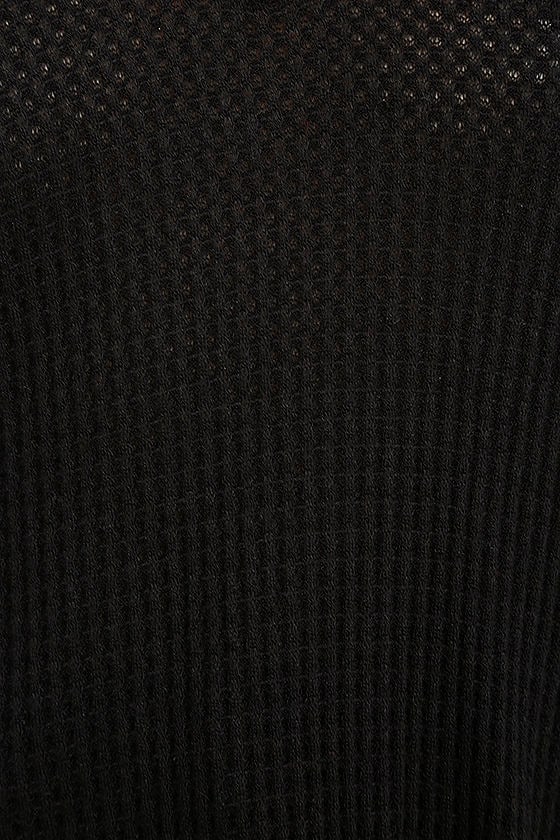 Cute Black Top - Long Sleeve Top - Cold Shoulder Top - $36.00