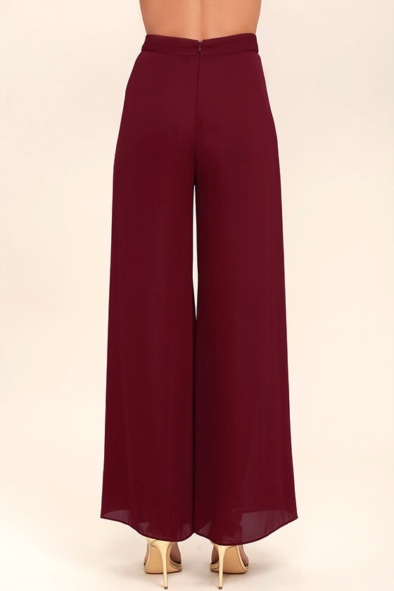 Chic Wine Red Pants - Wide-Leg Pants - Palazzo Pants - Tulip Pants - $49.00