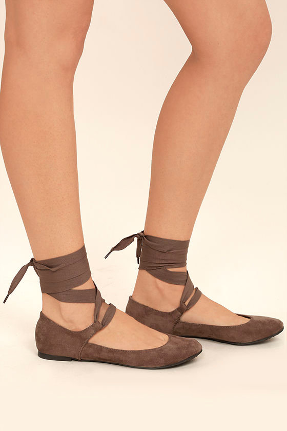 suede lace up flats