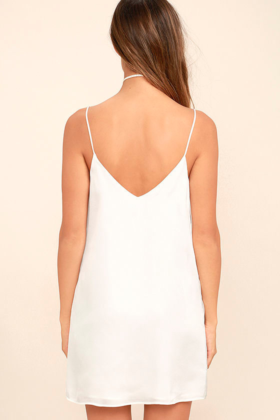 Sexy White Dress Satin Dress Slip Dress LWD 44.00