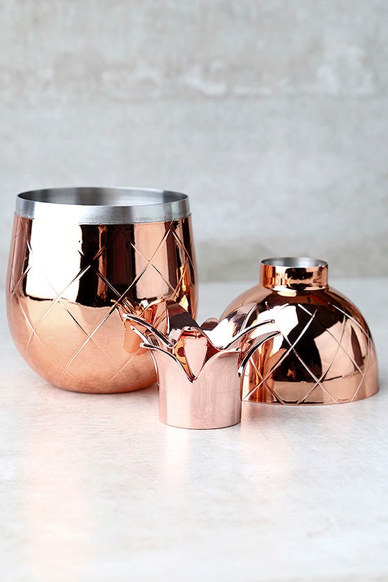 The Pineapple Co. Pineapple Shaker Cocktail Shaker Copper Cocktail