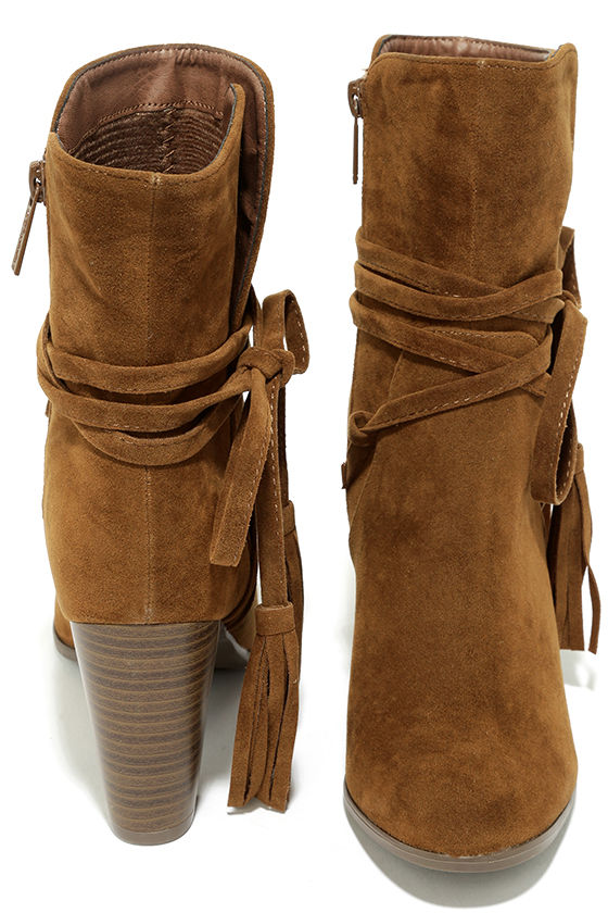 tan ankle bootie