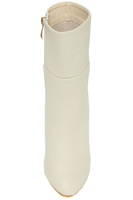 Chic OffWhite MidCalf Boots High Heel Boots Lucite Boots 48.00