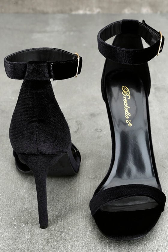 black velvet lace up heels