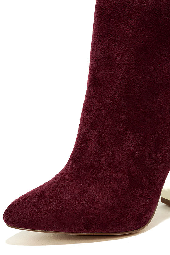 ladies burgundy booties