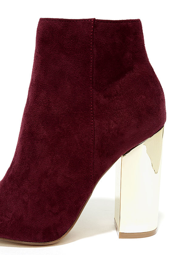 ladies burgundy booties