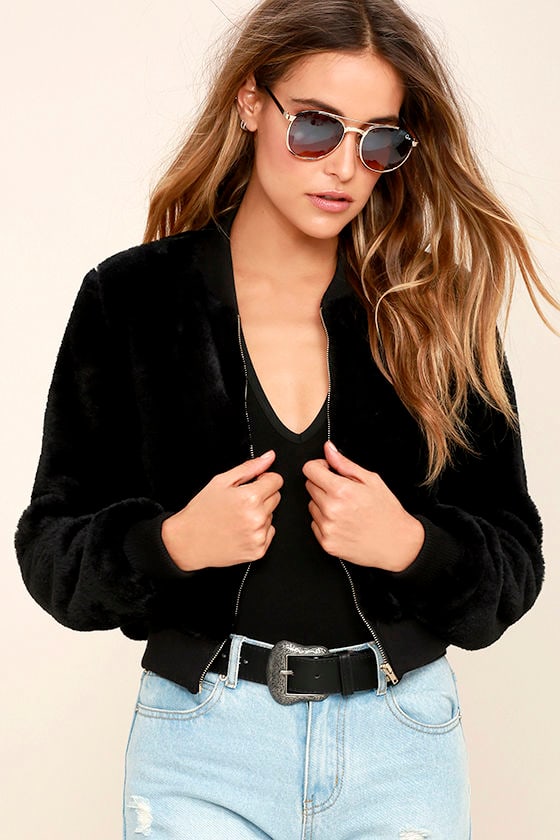Trendy Black Er Jacket Faux Fur Cropped 58 00 Charisma Black Faux Fur Er Jacket