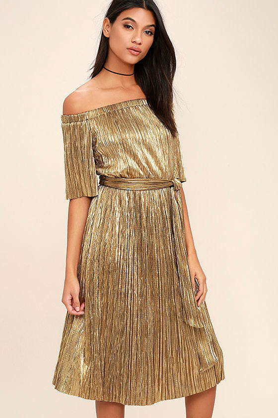 gold off shoulder