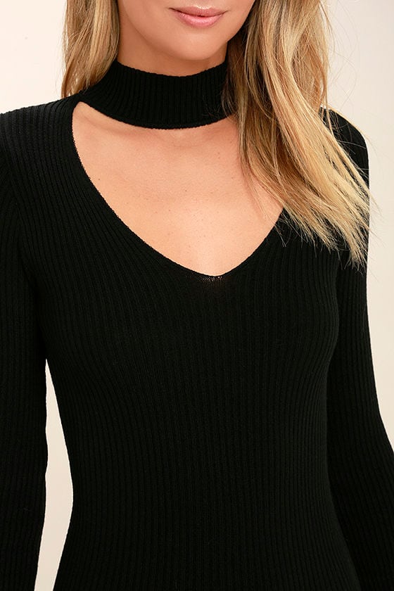 black sweater dress bodycon