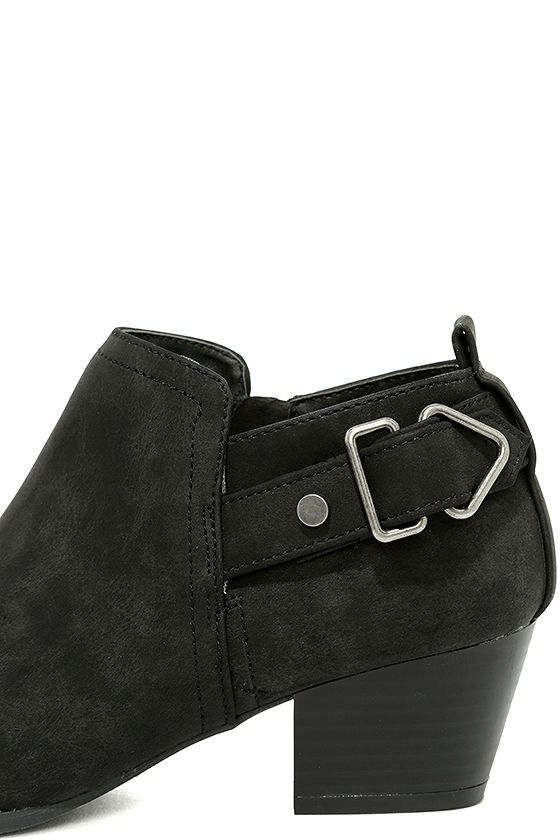 womens black distressed booties
