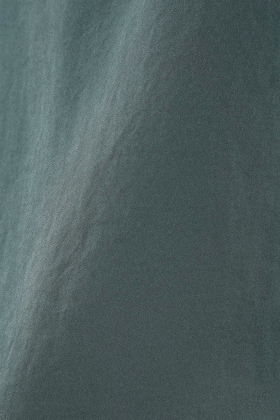 Wes Satin and Lace Top in Slate Blue/Grey Sky