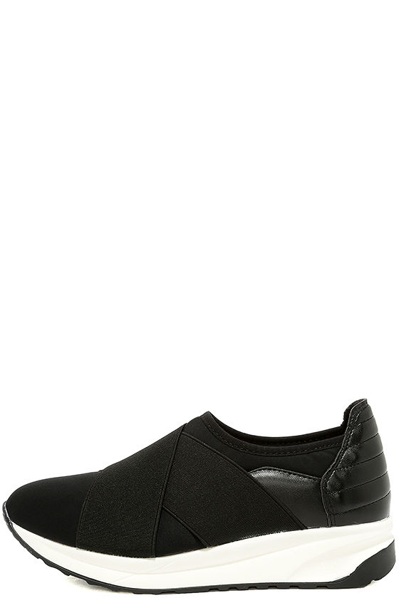 Cool Black Sneakers - Slip-on Sneakers - Black Trainers - $44.00