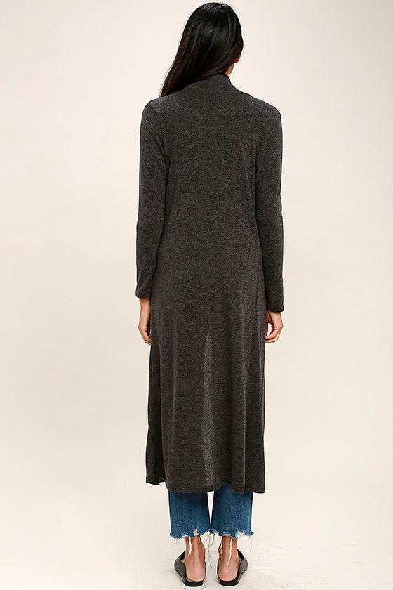 charcoal grey long cardigan
