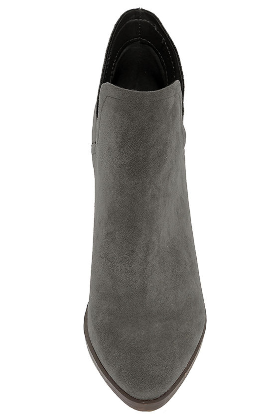 gray cut out booties