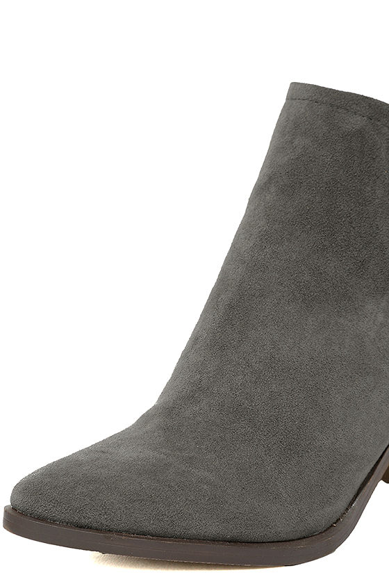 gray cut out booties