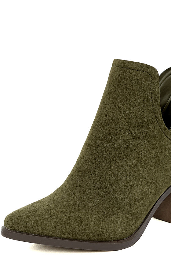 dark olive booties