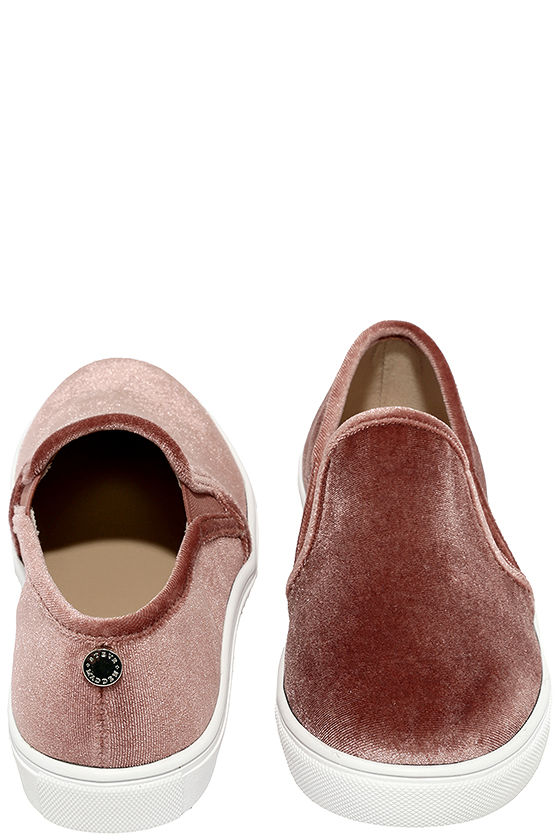 blush colored slip on sneakers