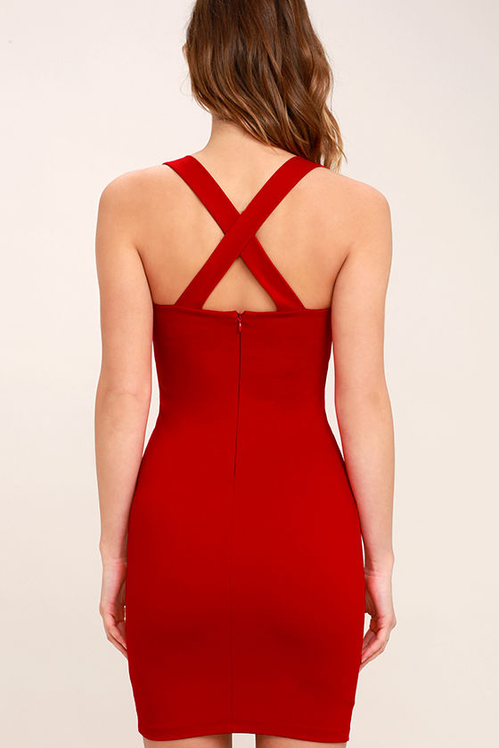 Sexy Red Dress - Bodycon Dress - Sleeveless Dress - $48.00