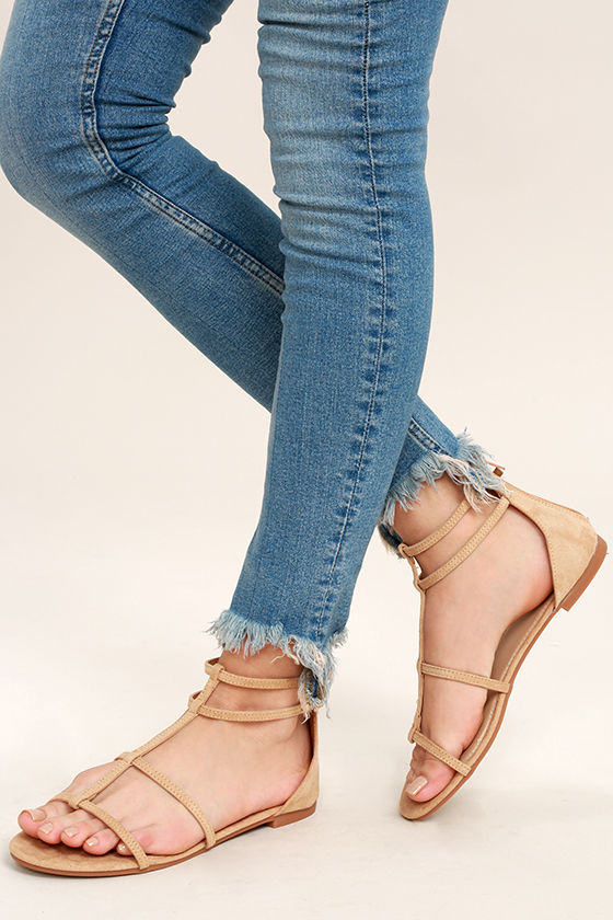 camel colored gladiator sandals