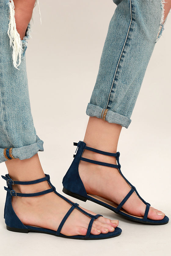 Cool Navy  Sandals  Gladiator  Sandals  Flat Sandals  22 00