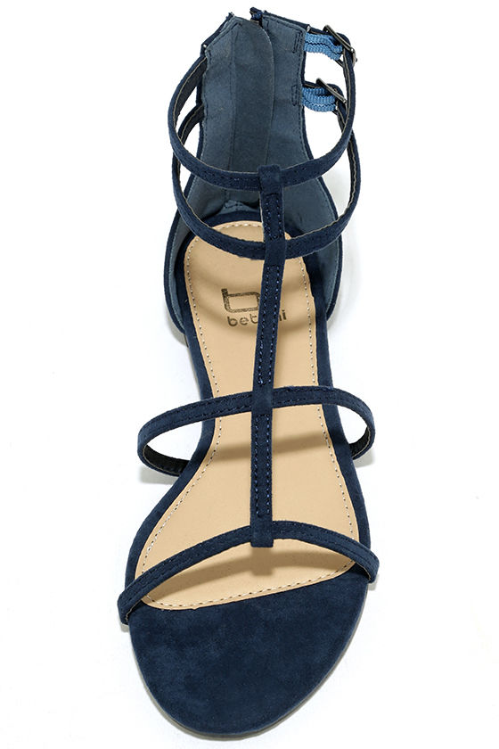 Cool Navy Sandals - Gladiator Sandals - Flat Sandals - $22.00