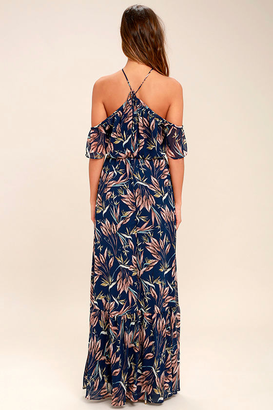 navy blue floral maxi