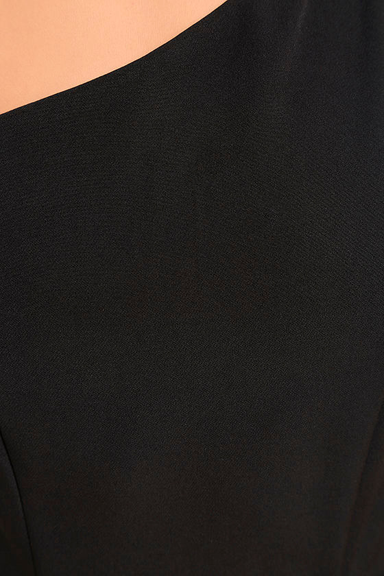 10145b Black Shimmer Detail Jumpsuit