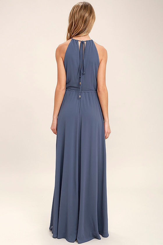 Lovely Denim Blue Dress - Maxi Dress - Sleeveless Dress - $86.00