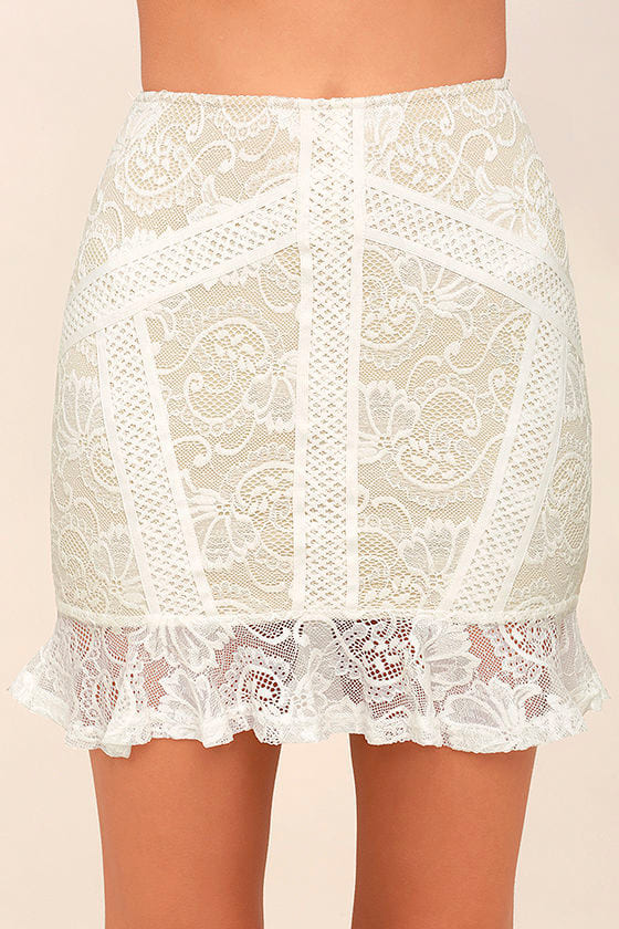 Chic White Lace Dress - Two-Piece Lace Dress - Lace Bodycon Dress - $58.00