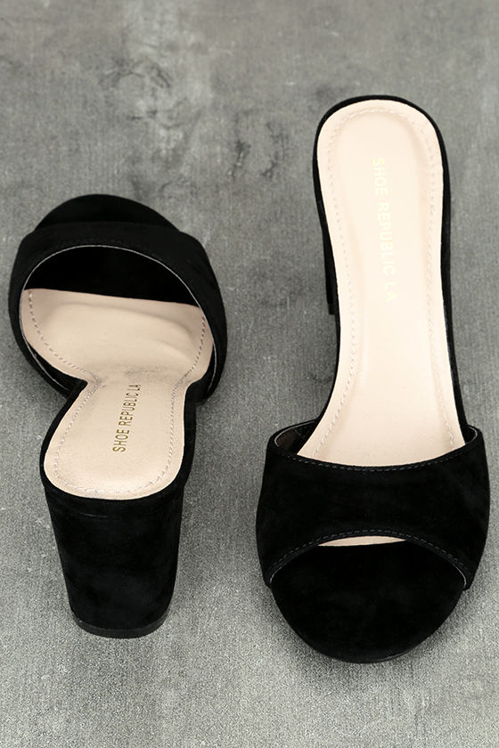black slide in heels